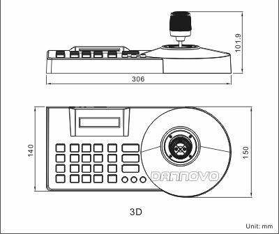 DANNOVO Keyboard Controller,PTZ Camera Controller(2D,3D) Size DANNOVO Keyboard Controller,PTZ Camera Controller(2D,3D) Size